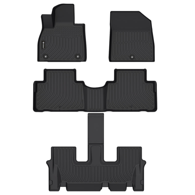 Findway F100 3D Car Floor Mat / Liner (1st Row, 2nd Row & 3rd Row) for 2020-2025 Hyundai Palisade - 2837AN