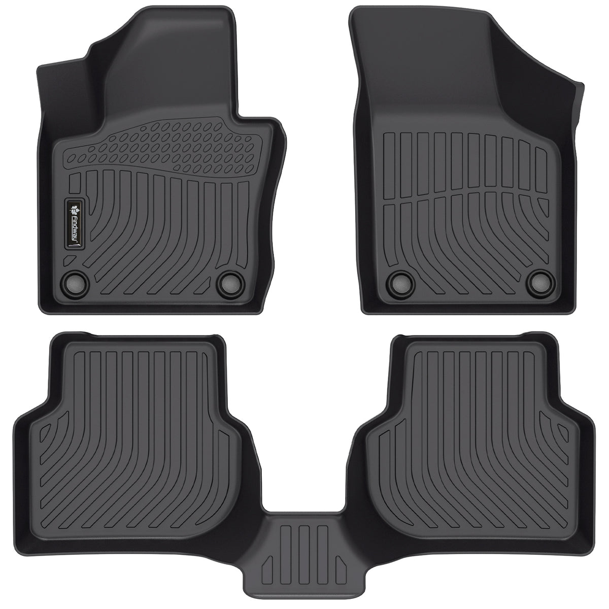 Findway F100 3D Car Floor Mat / Liner (1st Row & 2nd Row) for 2011-2018 Volkswagen Jetta / GLI Sedan Automatic Transmission - 63280N