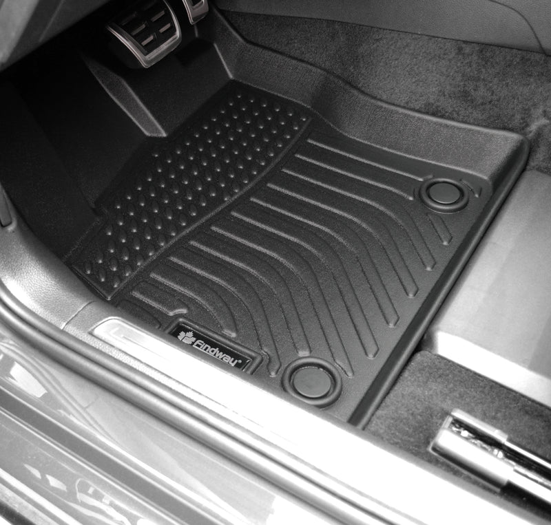 Findway F100 3D Car Floor Liner (1st Row & 2nd Row) for 2015-2021 Volkswagen Golf / GTI / 2015-2019 Golf R / 2015-2019 Golf SportWagen / 2017-2019 Golf Alltrack - 63350N