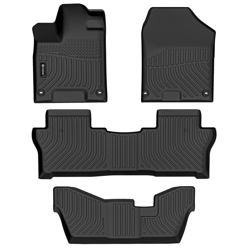 Findway F100 3D Car Floor Liner (1st Row, 2nd Row & 3rd Row) for 2016-2022 Honda Pilot 8-Seater - 2623AN