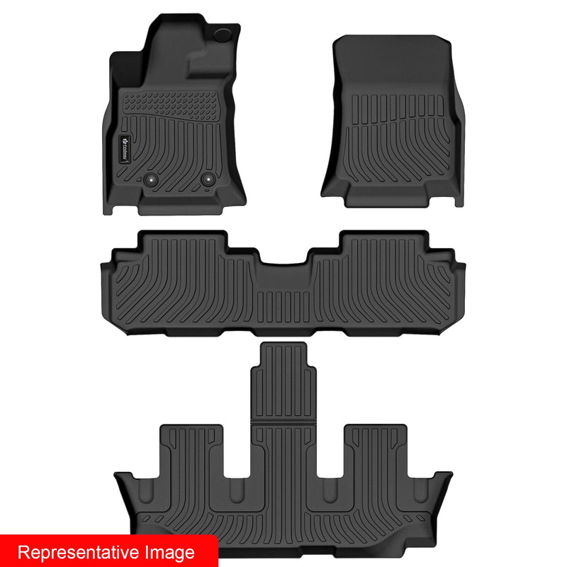 Findway F100 3D Car Floor Liner (1st Row, 2nd Row & 3rd Row) for 2024 Kia EV9 6-Seater - 3448AN