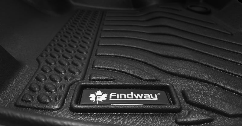 Findway Canada Inc - F100 Custom fit car floor liners. 3D Liners that are water resistant, all weather, Durable. Made from TPE Rubber. They are laser scanned, designed in Canada. Offers long lasting protection against salt, snow and liquids.  Available for Ford Chevrolet General Motors (GMC) Tesla Dodge Chrysler Cadillac Jeep Ram Buick, Volkswagen (VW) Mercedes-Benz BMW Audi Porsche, Toyota Honda Nissan Mitsubishi Subaru Mazda Lexus Infiniti Suzuki Acura, Hyundai Kia Genesis, Volvo 