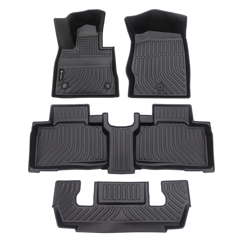 Findway F100 3D Car Floor Liner (1st Row, 2nd Row & 3rd Row) for 2020-2021 ford Explorer 6-Seater - 2219AN