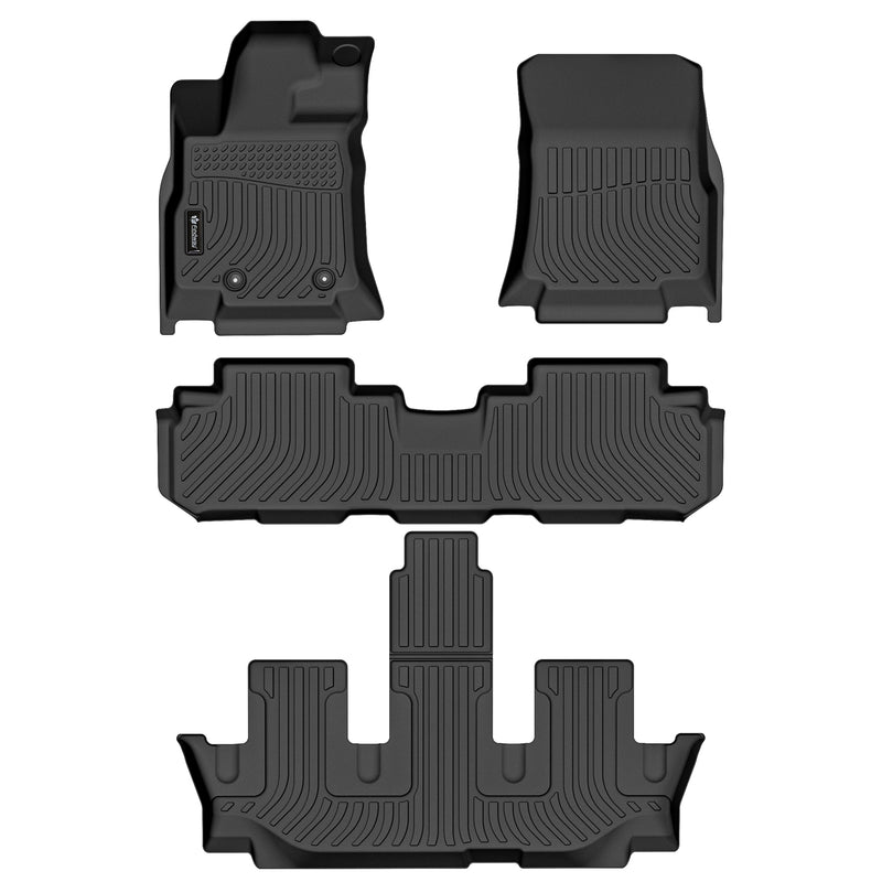 Findway F100 3D Floor Liner (1st Row, 2nd Row & 3rd Row) for 2019-2024 Subaru Ascent with 2nd Row Bucket Seating - 6019AN