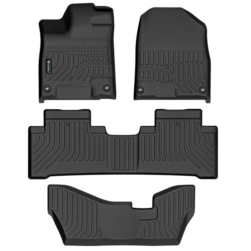 Findway F100 3D Car Floor Liner (1st Row, 2nd Row & 3rd Row) for 2014-2020 Acura MDX Non-Hybrid with 2nd Row Bench Seating) - 0108AN
