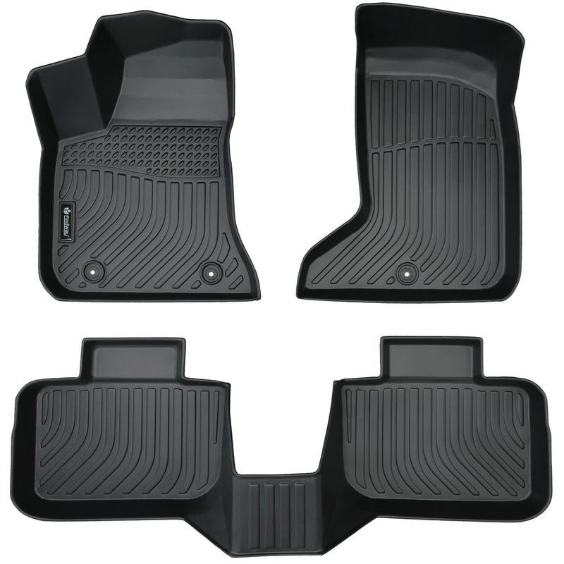 Findway F100 3D Car Floor Mat / Liner (1st Row & 2nd Row) for 2011-2023 Dodge Charger AWD / 2011-2023 Chrysler 300 / 300C AWD - 19130N