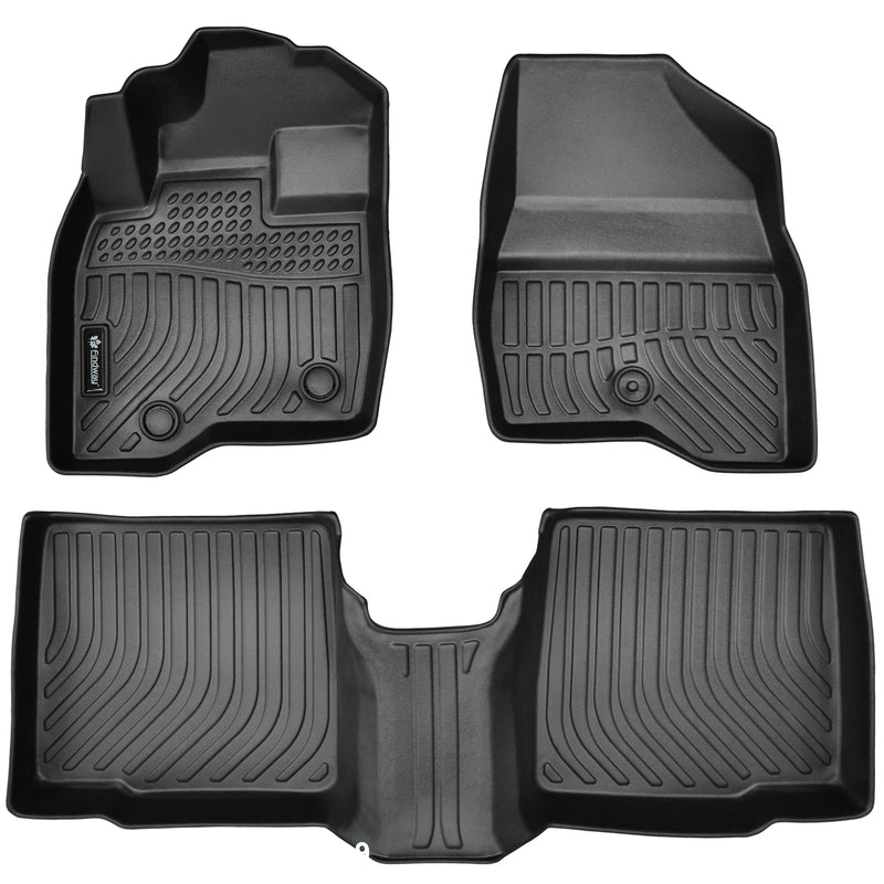 Findway F100 3D Car Floor Mat / Liner (1st Row & 2nd Row) for 2015-2019 Ford Explorer 7-Seater / 6-Seater without Center Console in 2nd Row - 22160N