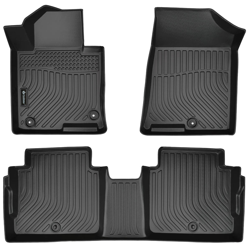 Findway F100 3D Car Floor Mat / Liner (1st Row & 2nd Row) for 2015-2019 Hyundai Sonata Non Hybrid / 2016-2019 Hyundai Sonata Hybrid / 2016-2020 Kia Optima Non-Hybrid Model - 28250N