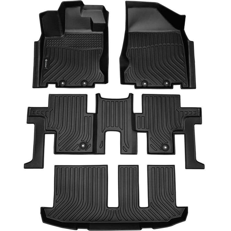 Findway F100 3D Car Floor Liner (1st Row, 2nd Row & 3rd Row) for 2014-2020 Infiniti QX60 / 2013-2020 Nissan Pathfinder - 3013AN