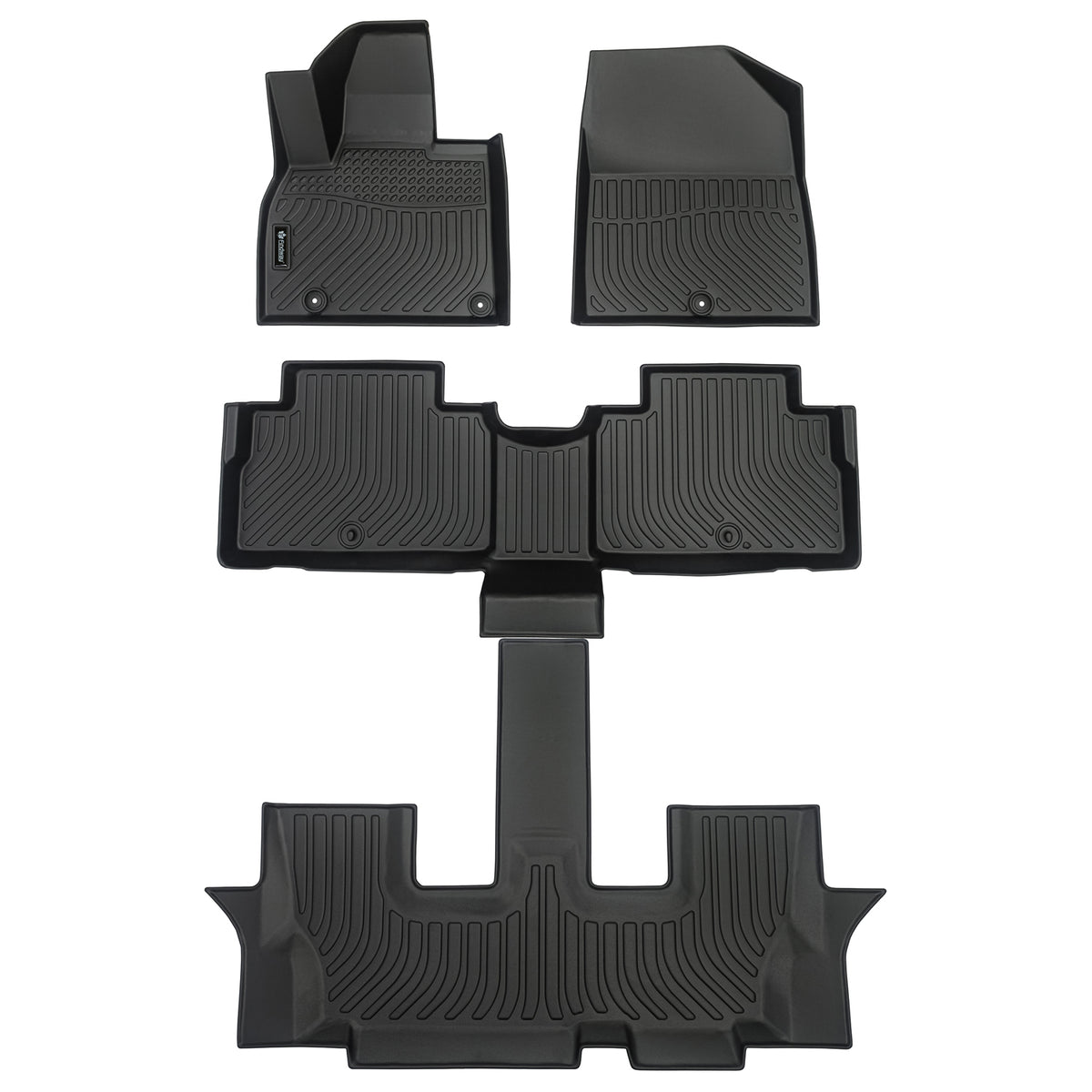 Findway F100 3D Car Floor Mat / Liner (1st Row, 2nd Row & 3rd Row) for 2020-2025 Kia Telluride 7/8-Seater - 3426AN