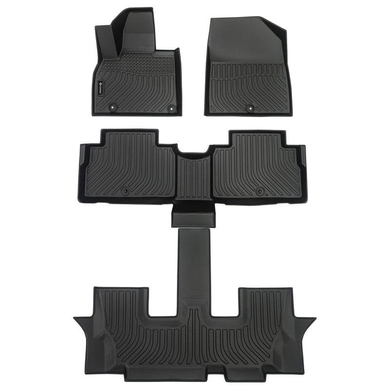 Findway F100 3D Car Floor Liner (1st Row, 2nd Row & 3rd Row) for 2020-2024 Kia Telluride 7/8-Seater - 3426AN