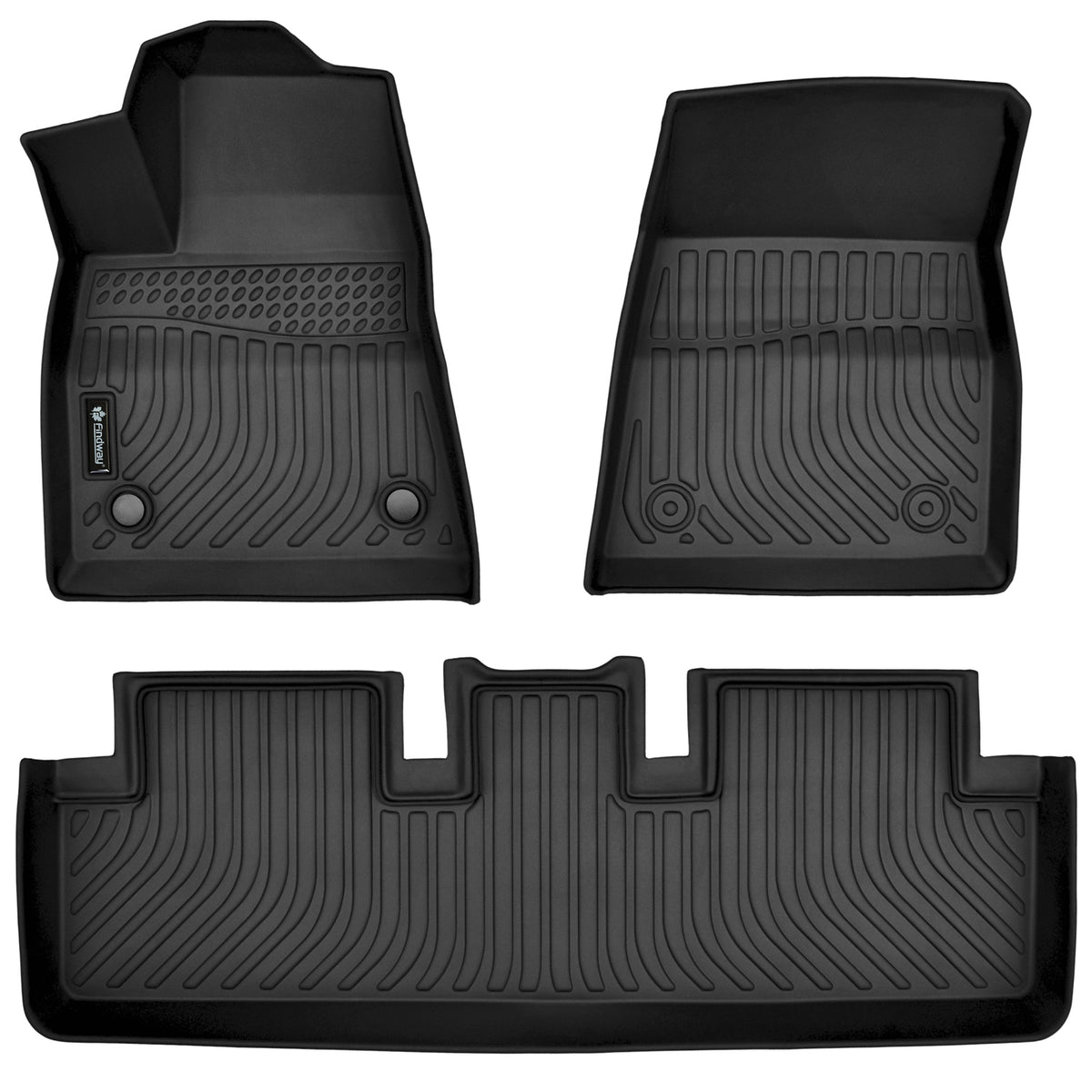 Findway F100 3D Car Floor Mat / Liner (1st Row & 2nd Row) for 2021-2025 Tesla Model 3 - 65030N